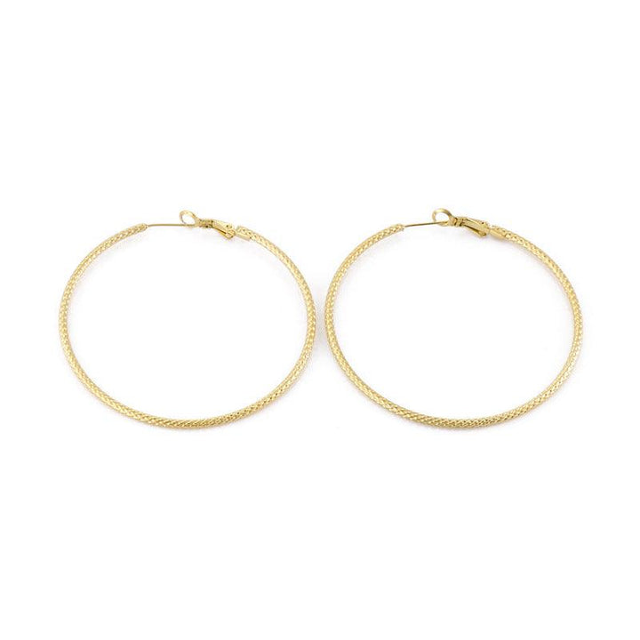 40/50/60mm Stainless Steel Circle Hoop Earrings - kalen