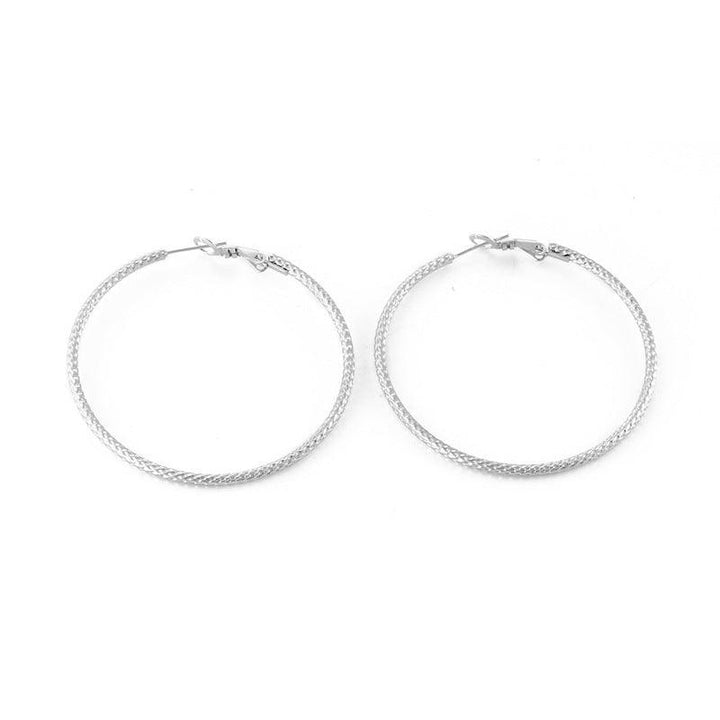 40/50/60mm Stainless Steel Circle Hoop Earrings - kalen