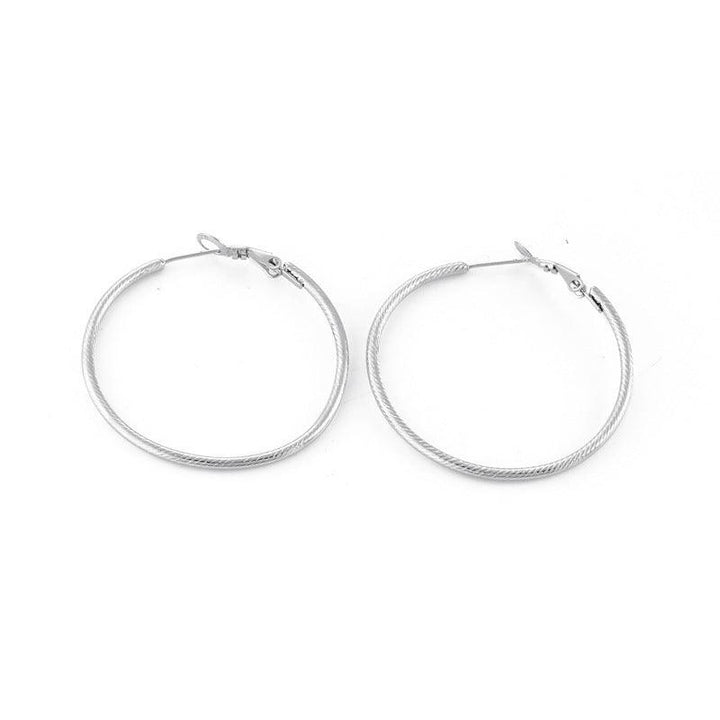 40/50/60mm Stainless Steel Circle Hoop Earrings - kalen