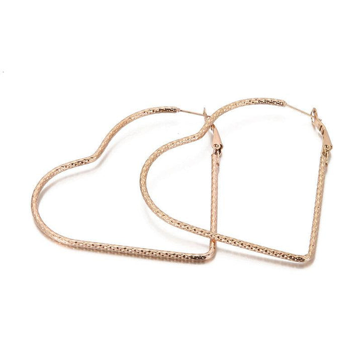 45/55mm Stainless Steel Twist Heart Hoop Earrings - kalen