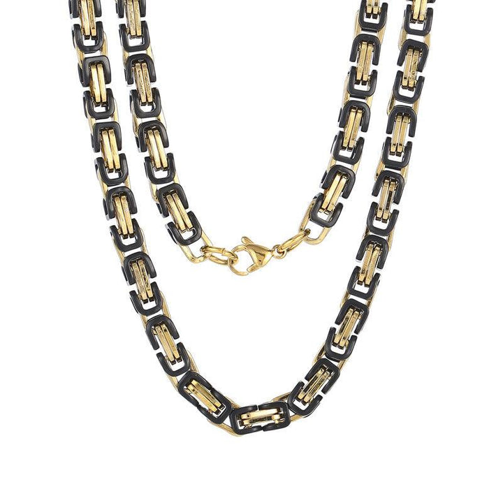 4/5/6/7/8mm Stainless Steel Byzantine Chain Necklace - kalen