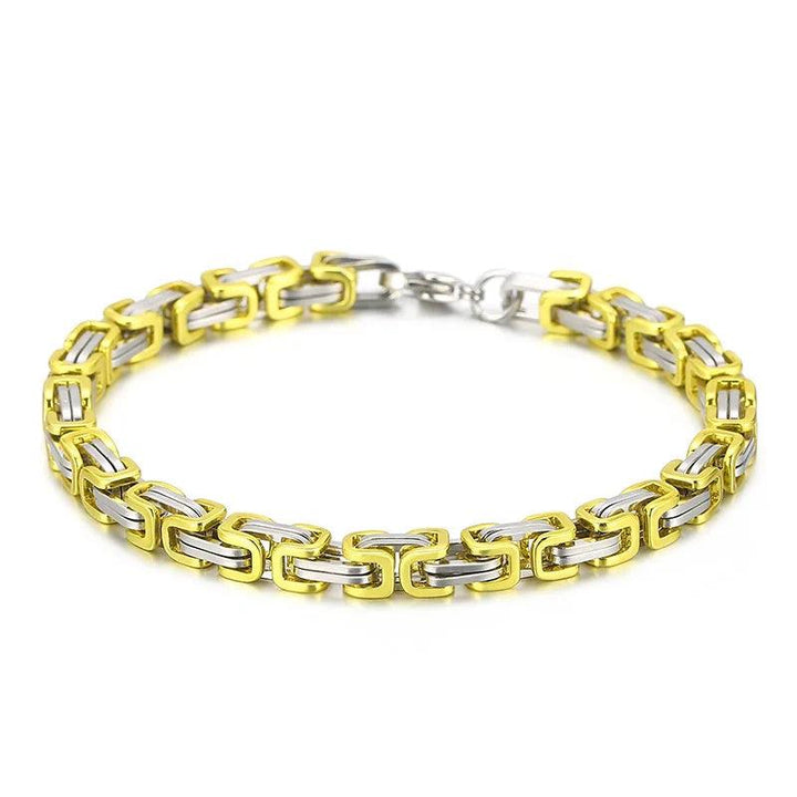 4/5/6/8mm Byzantine Emperor Byzantium Stainless Steel Chain Bracelet for Men Women - kalen
