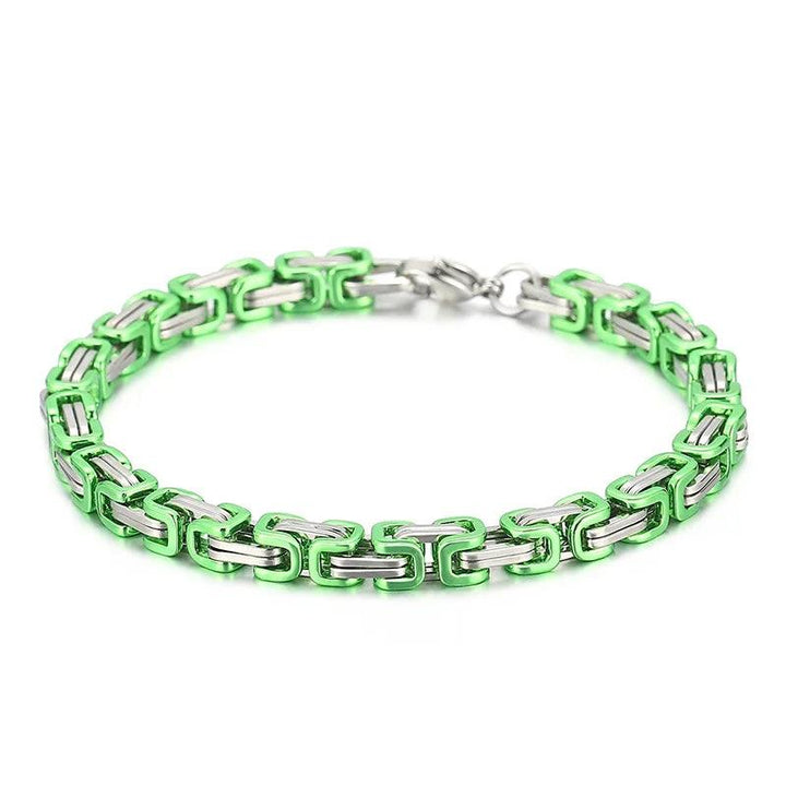 4/5/6/8mm Byzantine Emperor Byzantium Stainless Steel Chain Bracelet for Men Women - kalen