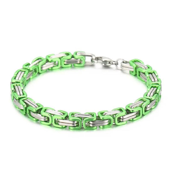 4/5/6/8mm Byzantine Emperor Byzantium Stainless Steel Chain Bracelet for Men Women - kalen