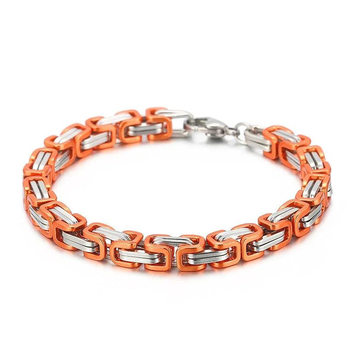 4/5/6/8mm Byzantine Emperor Byzantium Stainless Steel Chain Bracelet for Men Women - kalen