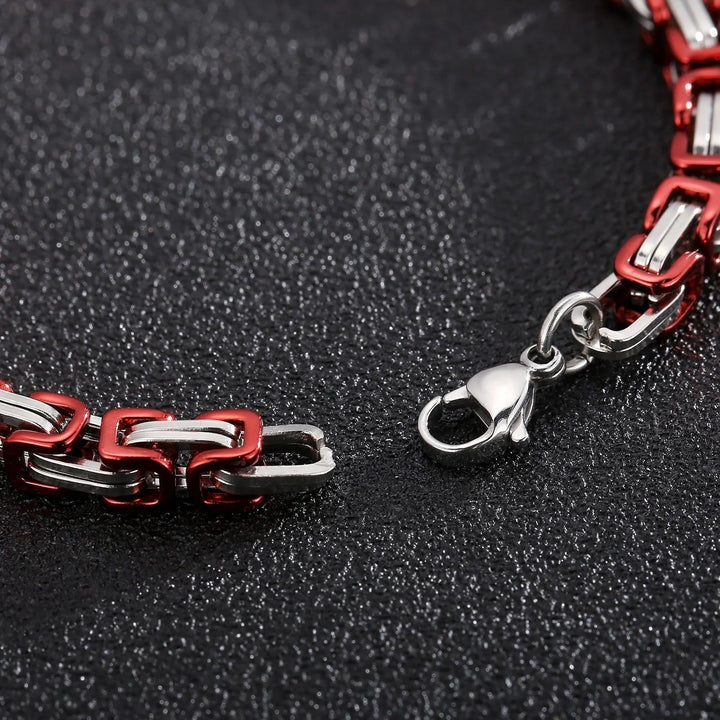 4/5/6/8mm Byzantine Emperor Byzantium Stainless Steel Chain Bracelet for Men Women - kalen