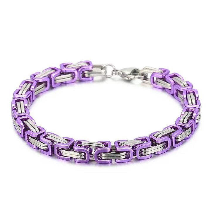 4/5/6/8mm Byzantine Emperor Byzantium Stainless Steel Chain Bracelet for Men Women - kalen