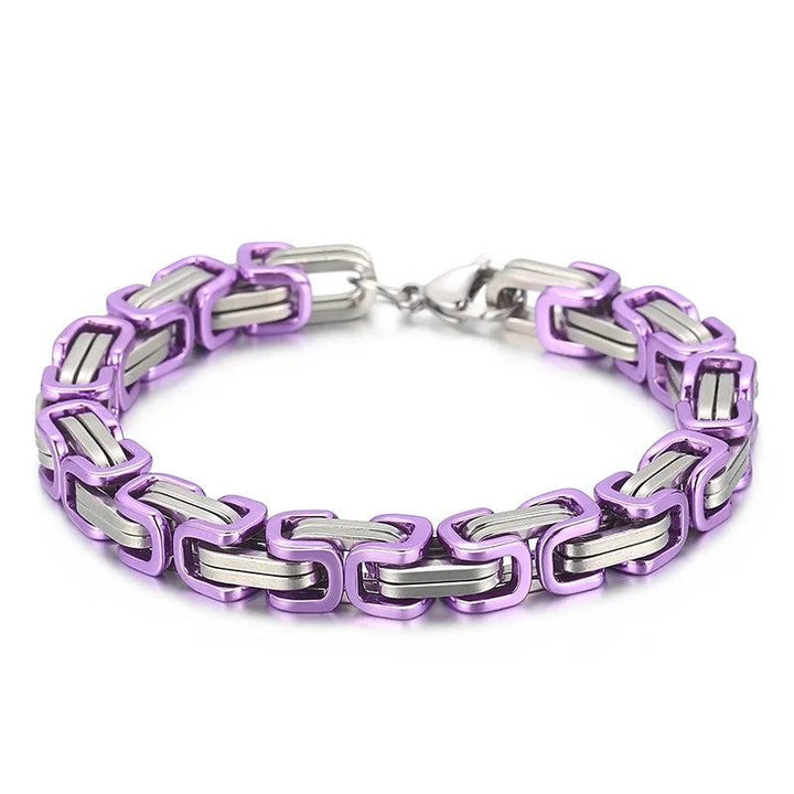 4/5/6/8mm Byzantine Emperor Byzantium Stainless Steel Chain Bracelet for Men Women - kalen