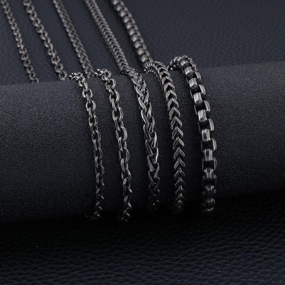 Kalen Stainless Steel Brushed Matte Link Chain Necklace Accessories – kalen