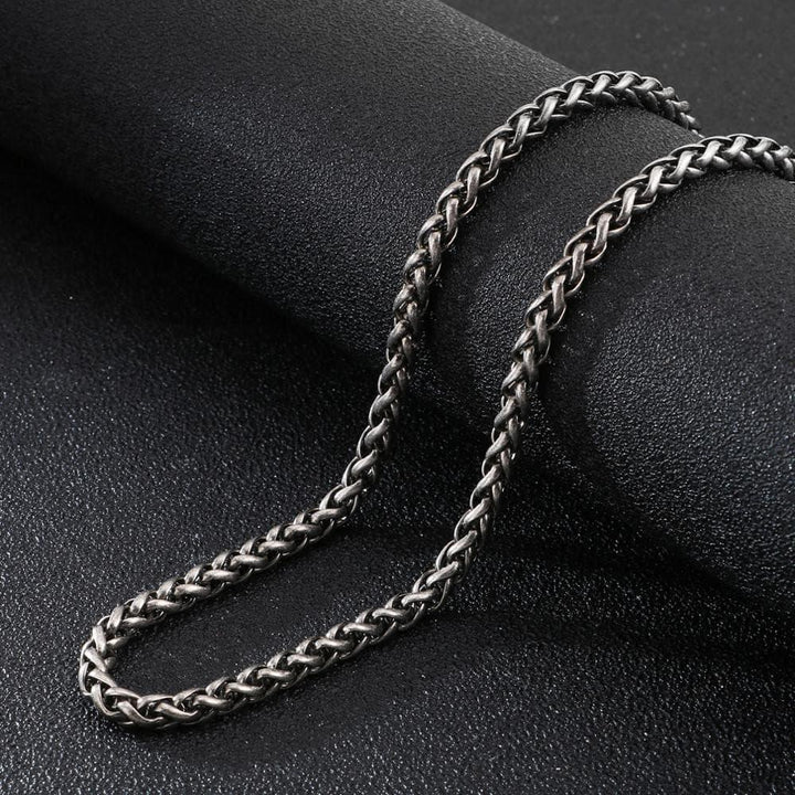 KALEN Vintage Stainless Steel 65cm Whip Chain Necklace Men Brushed Link Chain Biker Jewelry Accessories.