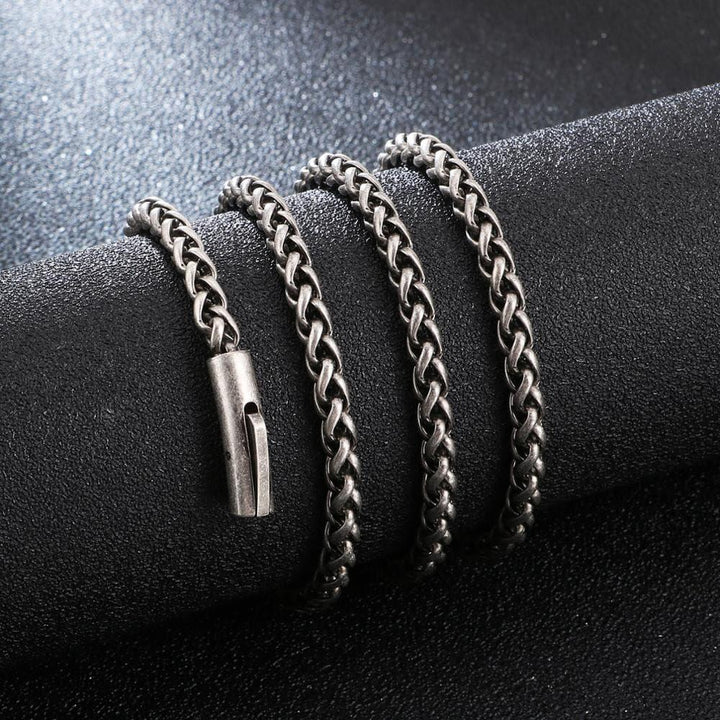 KALEN Vintage Stainless Steel 65cm Whip Chain Necklace Men Brushed Link Chain Biker Jewelry Accessories.