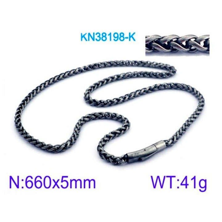 KALEN Vintage Stainless Steel 65cm Whip Chain Necklace Men Brushed Link Chain Biker Jewelry Accessories.