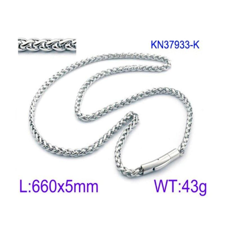 KALEN Vintage Stainless Steel 65cm Whip Chain Necklace Men Brushed Link Chain Biker Jewelry Accessories.