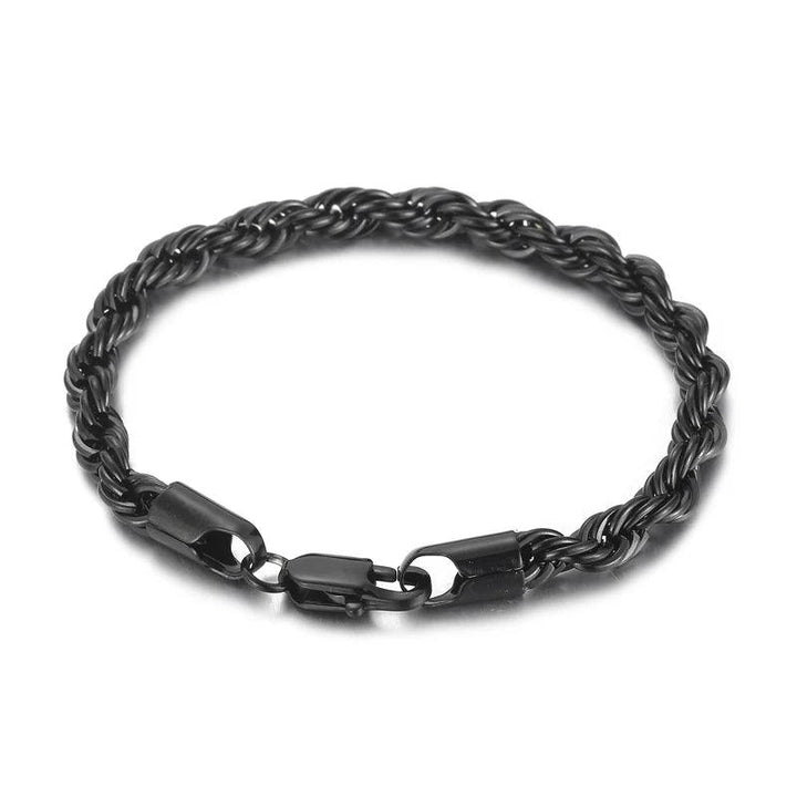 4/6/8mm Twisted Rope Link Chain Stainless Steel Bracelets For Men Women - kalen