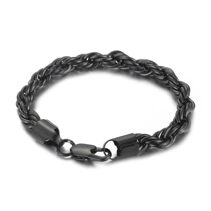 4/6/8mm Twisted Rope Link Chain Stainless Steel Bracelets For Men Women - kalen