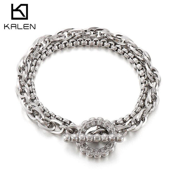 Kalen 4/6mm Popcorn  O-Chain Men's Stainless Steel Fashion Bracelet Combination Jewelry Wholesale.