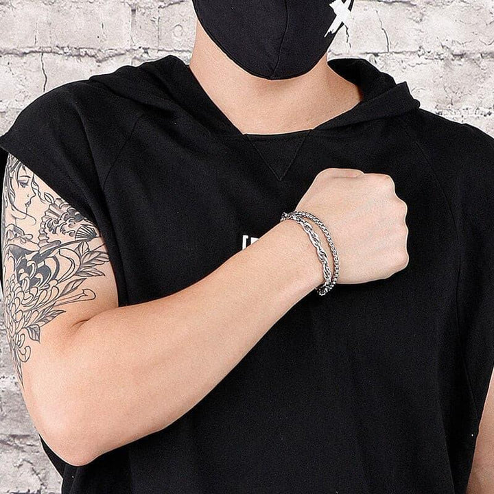 Kalen 4/6mm Popcorn  O-Chain Men's Stainless Steel Fashion Bracelet Combination Jewelry Wholesale.