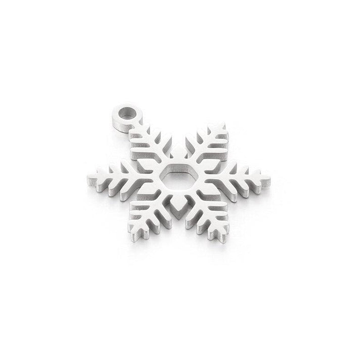 5 Pcs Stainless Steel Snowflake / Tree Connector Ladies Gift DIY Jewelry Accessories Necklace Pendant Christmas Decoration.