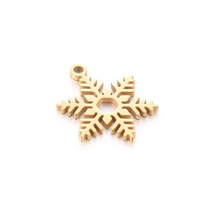 5 Pcs Stainless Steel Snowflake / Tree Connector Ladies Gift DIY Jewelry Accessories Necklace Pendant Christmas Decoration.