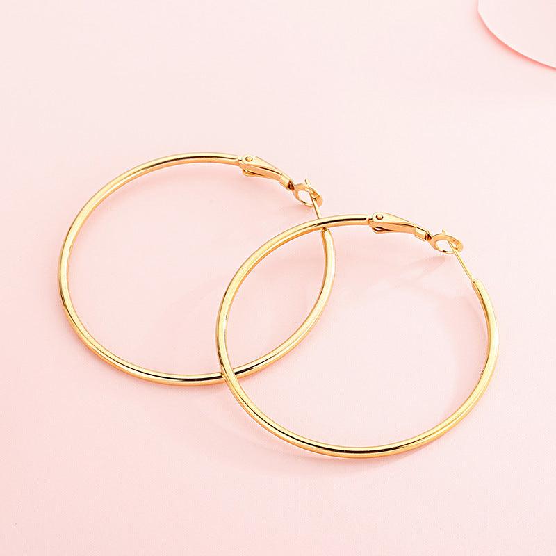 50mm Stainless Steel Circle Hoop Earrings - kalen