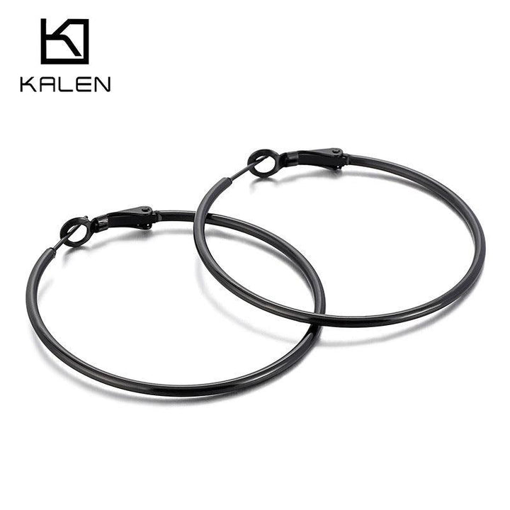 50mm Stainless Steel Circle Hoop Earrings - kalen