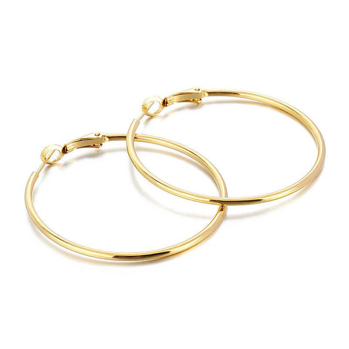 50mm Stainless Steel Circle Hoop Earrings - kalen