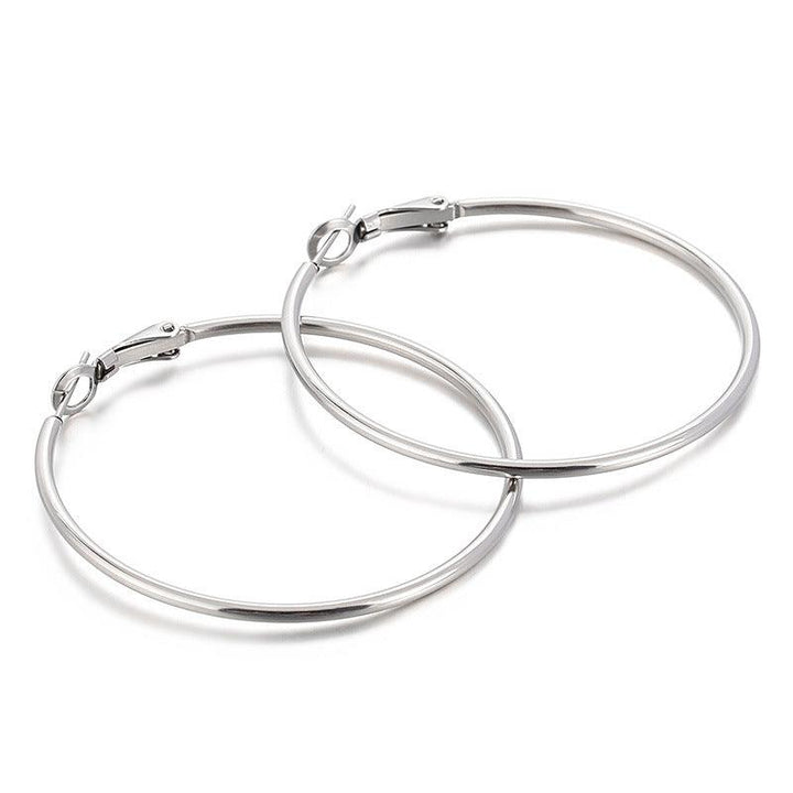 50mm Stainless Steel Circle Hoop Earrings - kalen