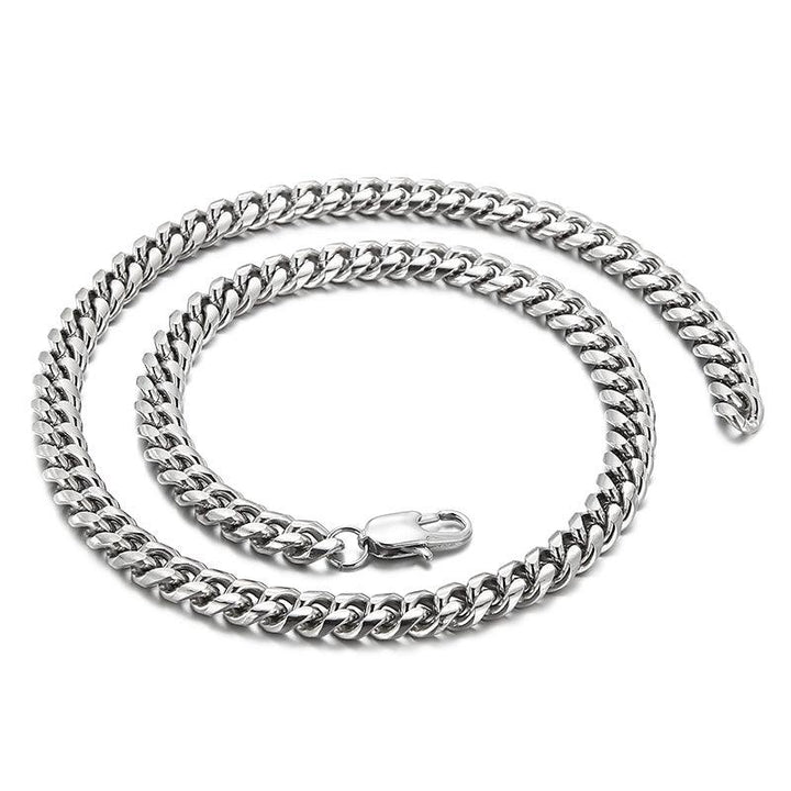 5/6/8mm Cuban Link Chain Stainless Steel Jewelry Necklaces - kalen