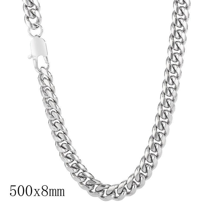 5/6/8mm Cuban Link Chain Stainless Steel Jewelry Necklaces - kalen