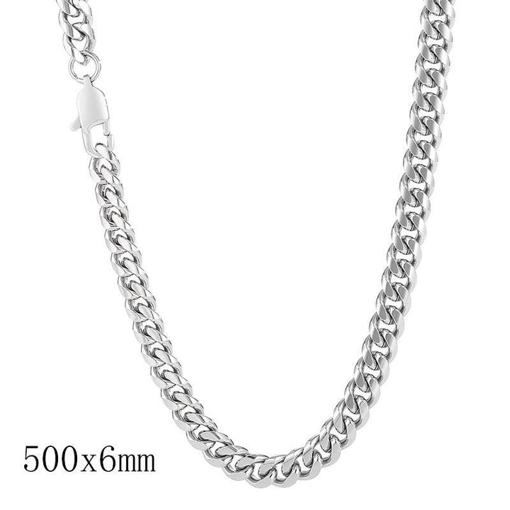 5/6/8mm Cuban Link Chain Stainless Steel Jewelry Necklaces - kalen