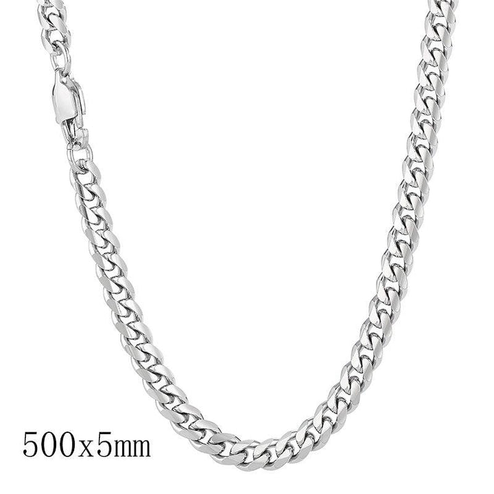 5/6/8mm Cuban Link Chain Stainless Steel Jewelry Necklaces - kalen