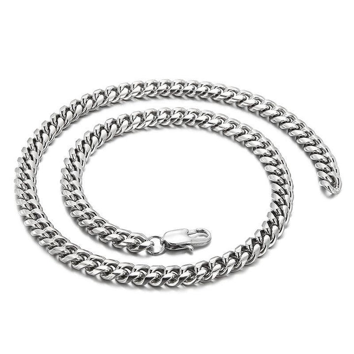 5/6/8mm Polished Miami Cuban Chain Necklace with Lobster Clap - kalen