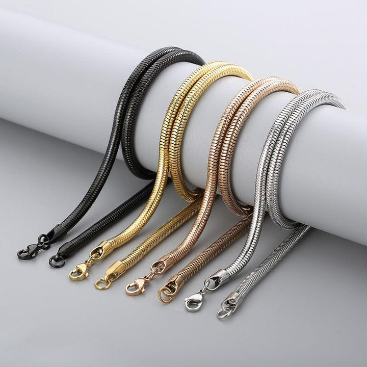 5/6mm Rounded Snake Chain Multi Necklace Stainless Steel - kalen