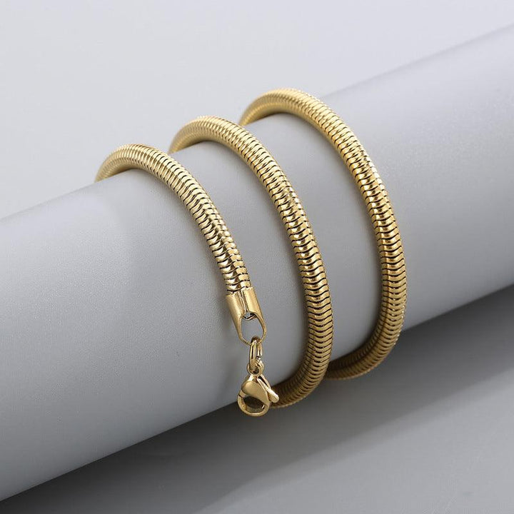 5/6mm Rounded Snake Chain Multi Necklace Stainless Steel - kalen