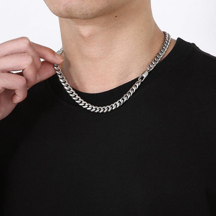 5/7/8mm Polished 6-Side Cut Curb Cuban Chain Necklace with Lobster Clap - kalen