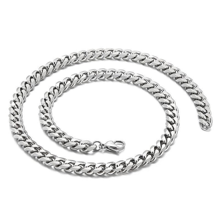 5/7/8mm Polished 6-Side Cut Curb Cuban Chain Necklace with Lobster Clap - kalen