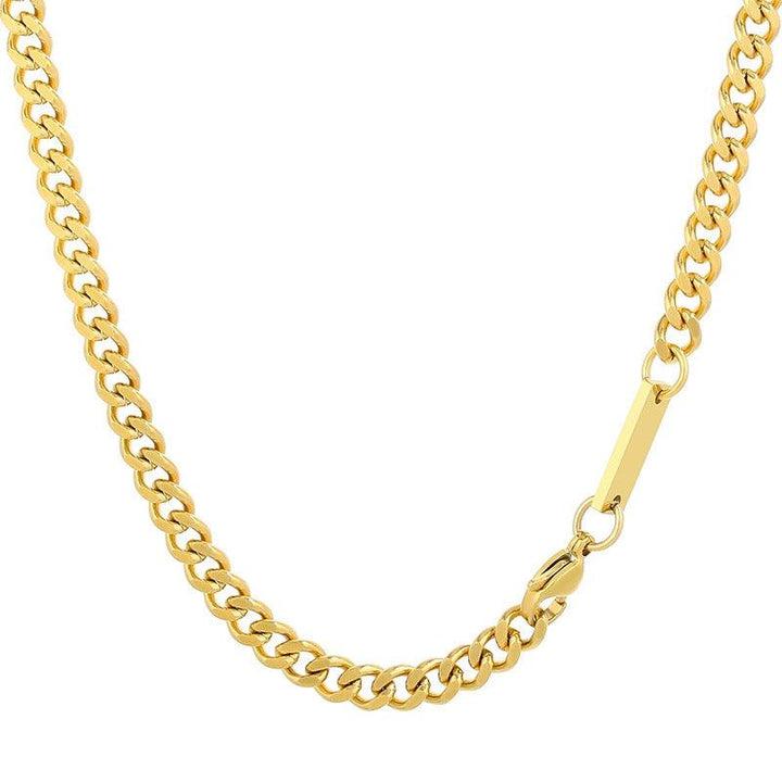 5mm Cuban Link Chain ID Bracelet Necklace With Lobster Clap - kalen