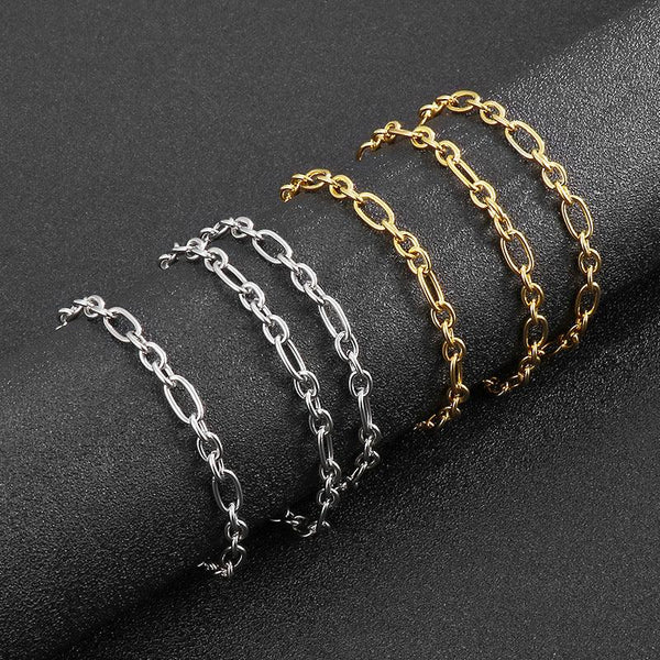 5mm O-chain And Paperclip Loop Chain Bracelet Necklace Jewelry Set for Women - kalen
