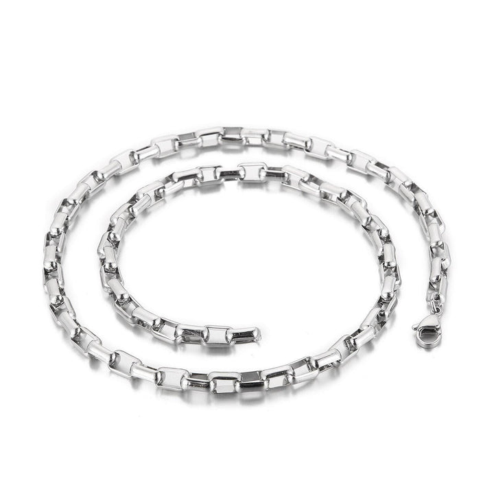 KALEN Stainless Steel Link Box Chain Necklace Bracelet Set For Women Gold Silver Color Chain Bracelet Jewelry Gift.