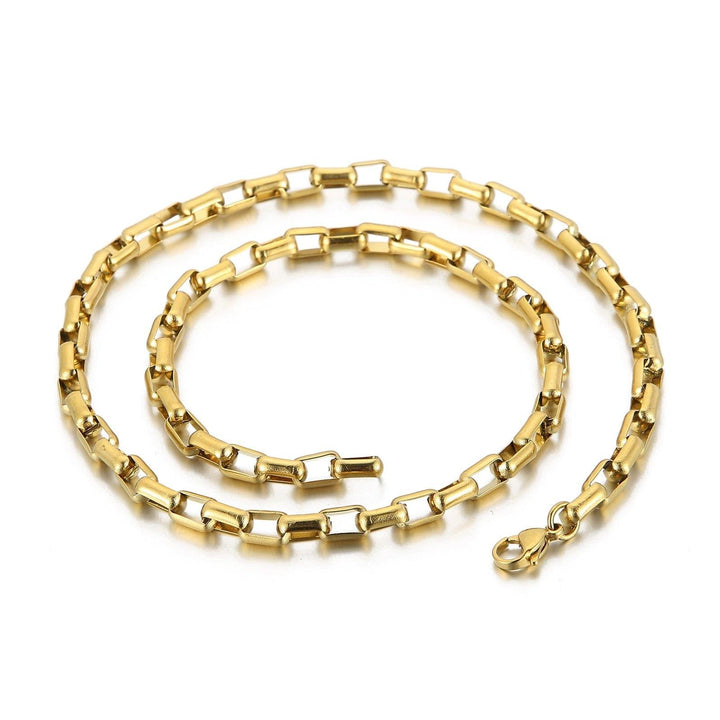 KALEN Stainless Steel Link Box Chain Necklace Bracelet Set For Women Gold Silver Color Chain Bracelet Jewelry Gift.