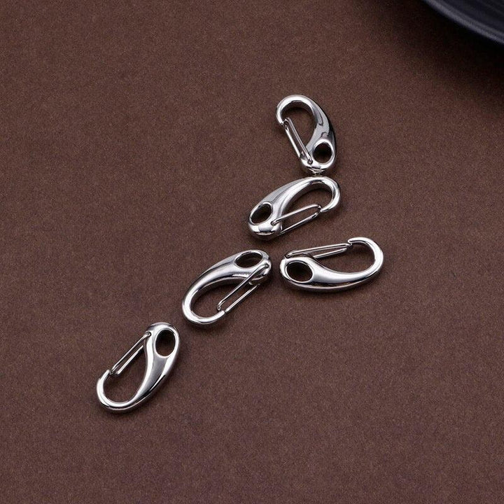 5Pcs/Lot High Quality Shiny Stainless Steel Clasps &amp; Hooks DIY Jewelry Making For Hipster Pant Jean Key Chain Belt Ring Clip.