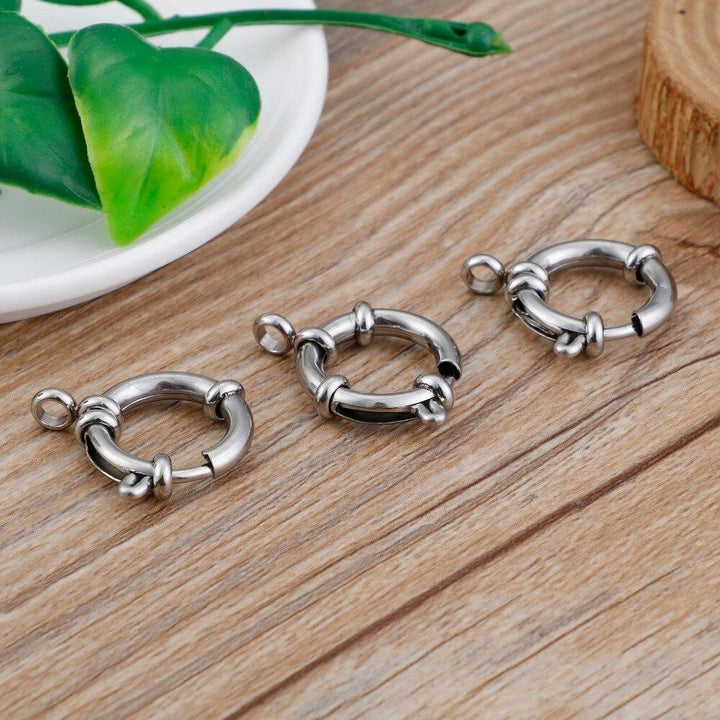 5pcs/lot Spring Ring Clasp With Open Jump Ring Stainless Steel S Accessories For Jewelry DIY Findings Components.