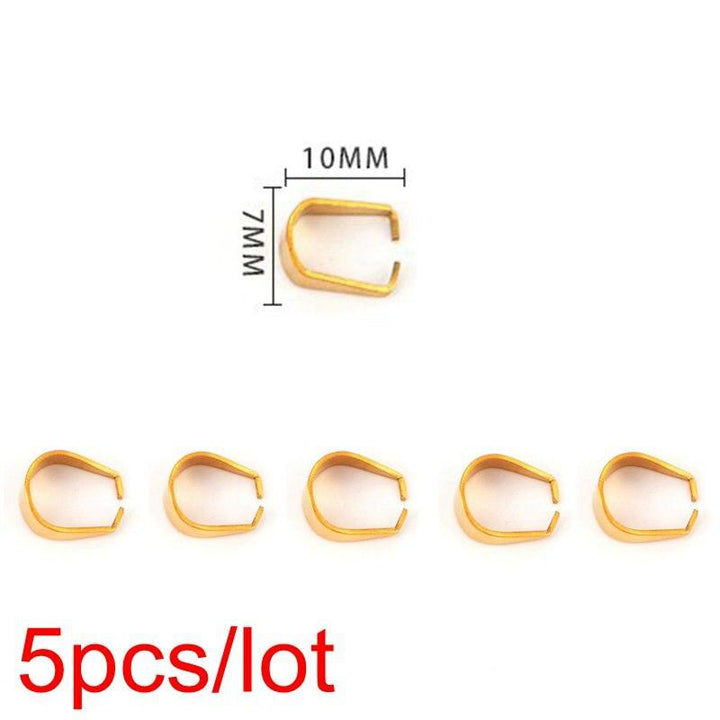 5pcs/lot Stainless Steel Clasps Pinch Clips Bails Charm Buckle Pendant DIY Necklace Bracelet Connectors Jewelry Findings.