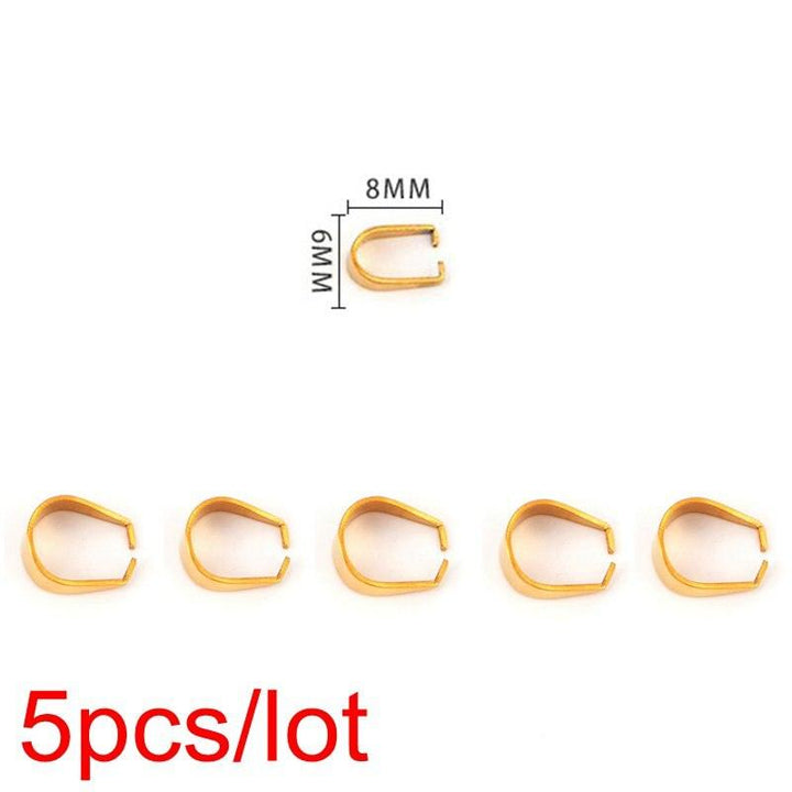 5pcs/lot Stainless Steel Clasps Pinch Clips Bails Charm Buckle Pendant DIY Necklace Bracelet Connectors Jewelry Findings.