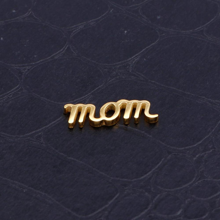 5pcs/Lot Stainless Steel Mom DIY Charms S Gold Color.