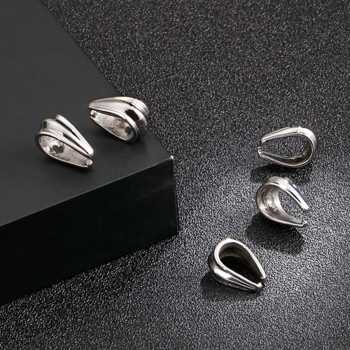 5pcs/lot Stainless Steel Pendant Pinch Bail Clasps Necklace Hooks Clips Connector For Jewelry Making Findings Accessories DIY.