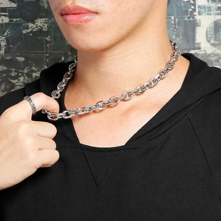 6/10mm O-Chain Diamond Cut Cable Loop Chain Necklace Stainless Steel - kalen