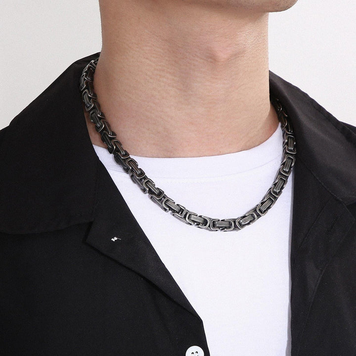 KALEN Vintage Necklace Men Stainless Steel Fashion Ckoker Long Chain Neck Jewelry Multi-Styles.