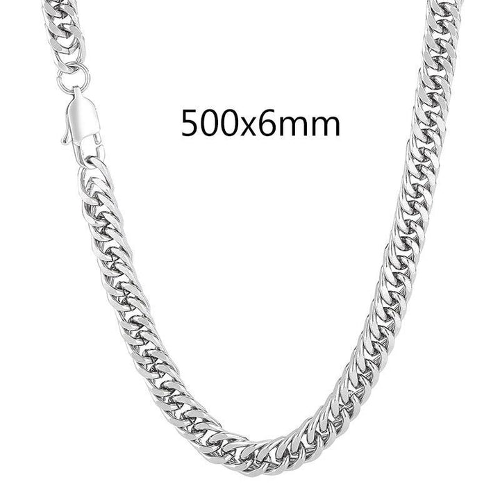 6/7/8mm Polished Miami Cuban Link Chain Necklace With Lobster Clap - kalen