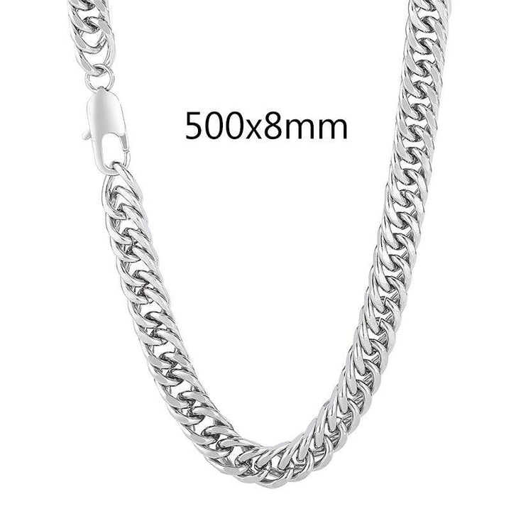 6/7/8mm Polished Miami Cuban Link Chain Necklace With Lobster Clap - kalen